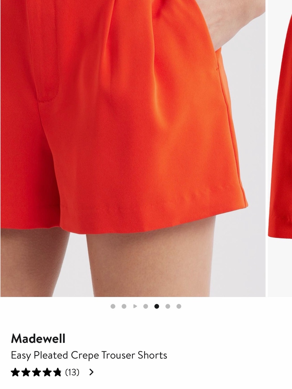 Madewell Easy Pleated Crepe Trouser Shorts